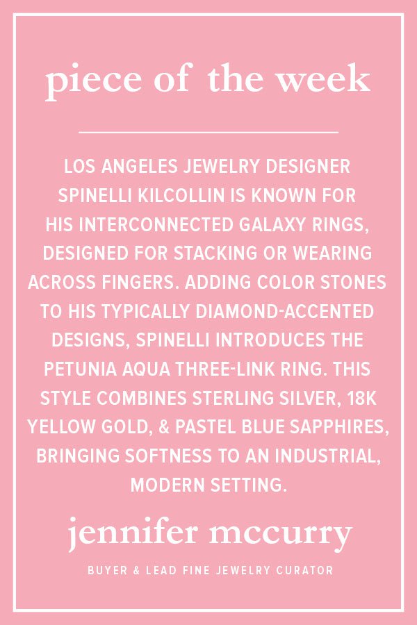 SPINELLI KILCOLLIN-Petunia Aqua Three Link Ring-YELLOW GOLD