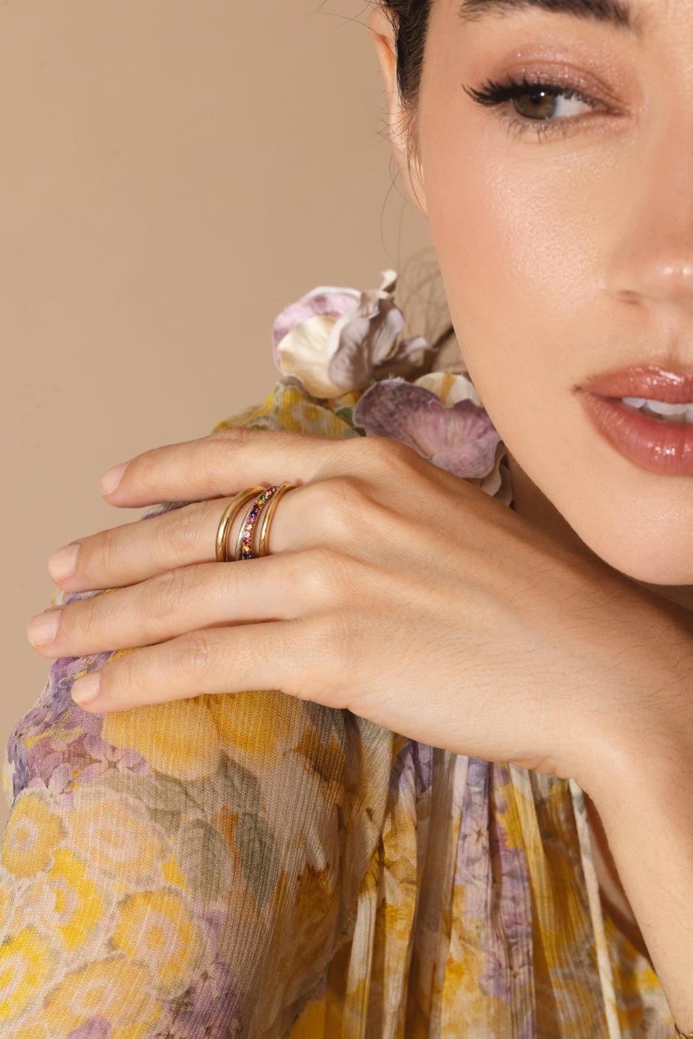 SPINELLI KILCOLLIN-Nimus YG Gris Four Link Ring-YELLOW GOLD