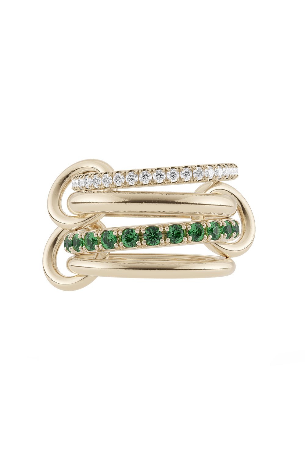 SPINELLI KILCOLLIN-Halley Emerald Four Link Ring-YELLOW GOLD