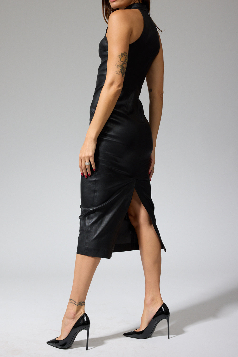 Pamela Leather Midi Dress-BLACK-XS-CLOTHINGDRESSCASUAL-SPRWMN