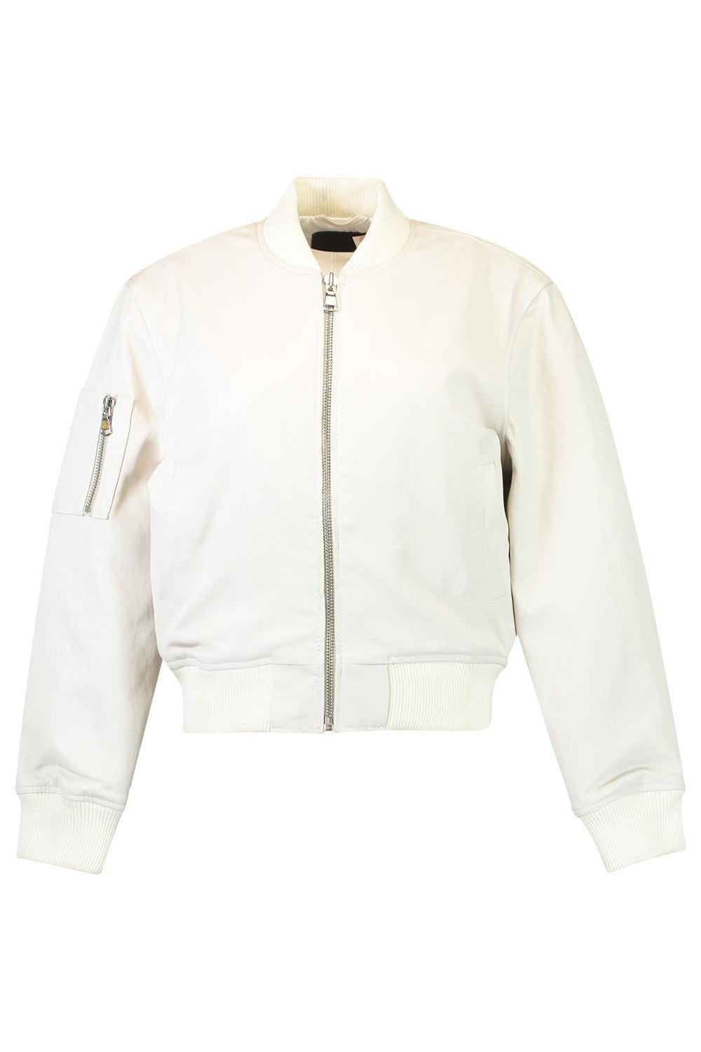 Bomber Jacket-CREAM-XS-CLOTHINGJACKETLEATHER-SPRWMN