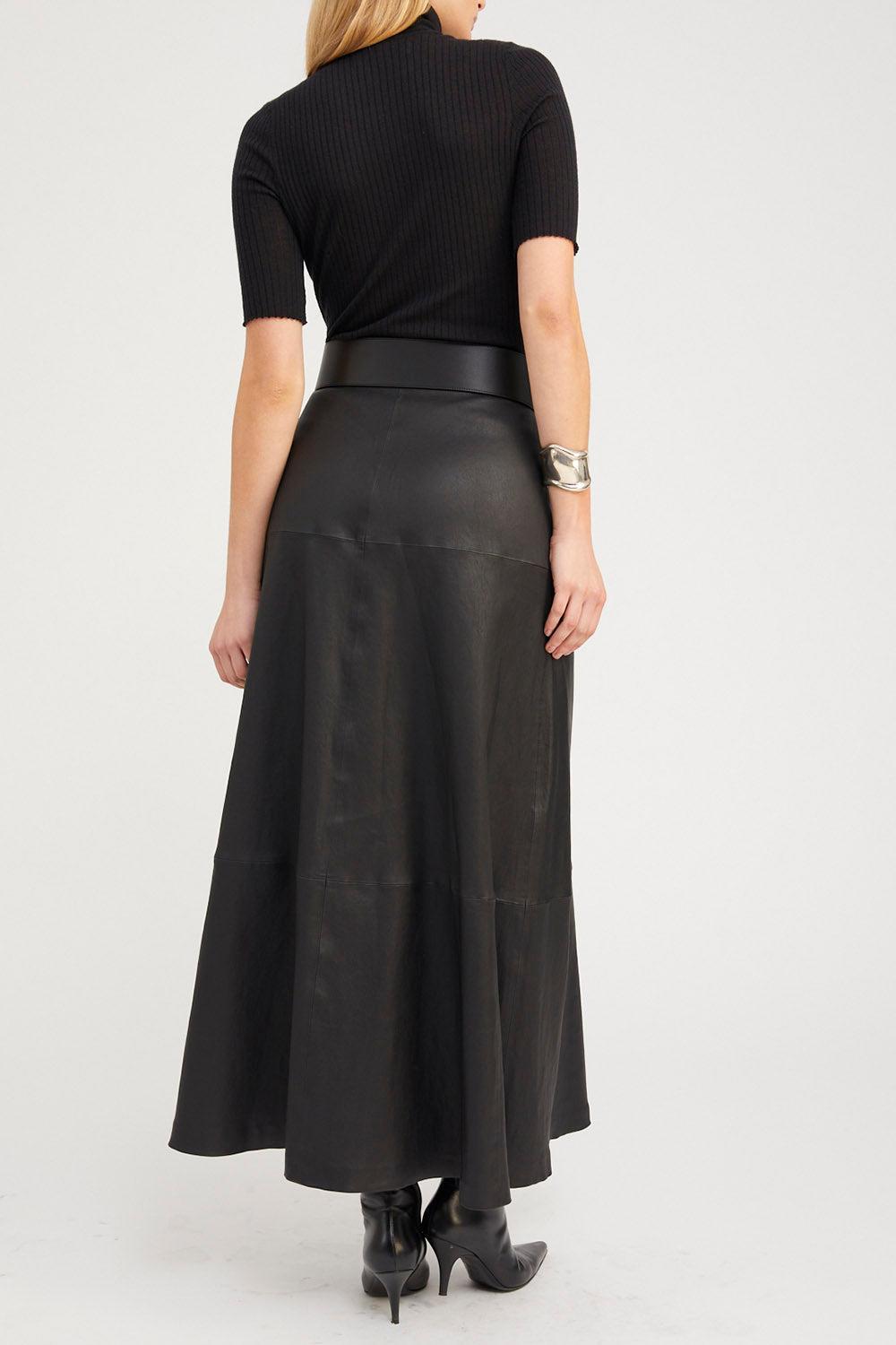 Short Sleeve Turtle Neck Top - Black-BLACK-XS-CLOTHINGTOPKNITS-SPRWMN