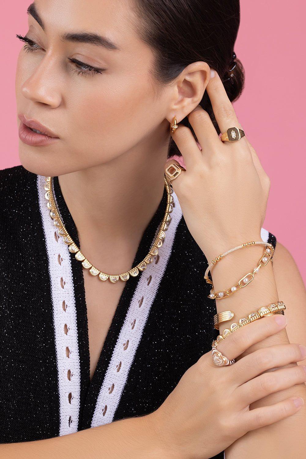 STATE PROPERTY-Marmara Diamond Bangle-YELLOW GOLD