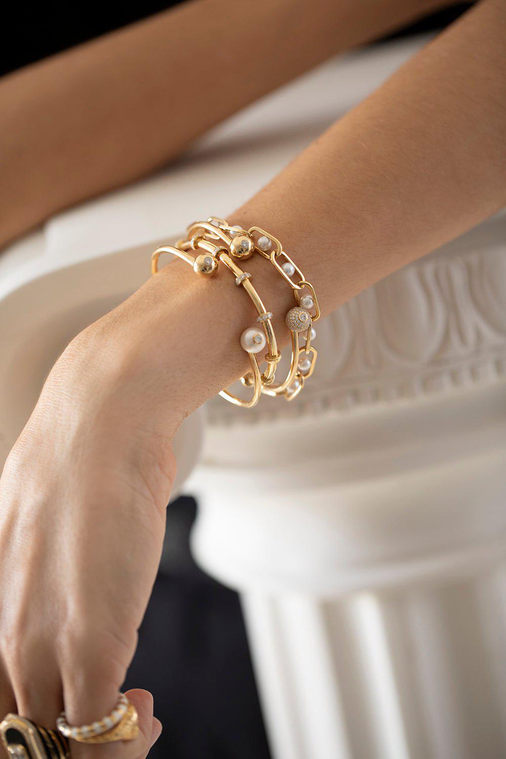 STATE PROPERTY-Nemara Twin Pave Bangle-YELLOW GOLD