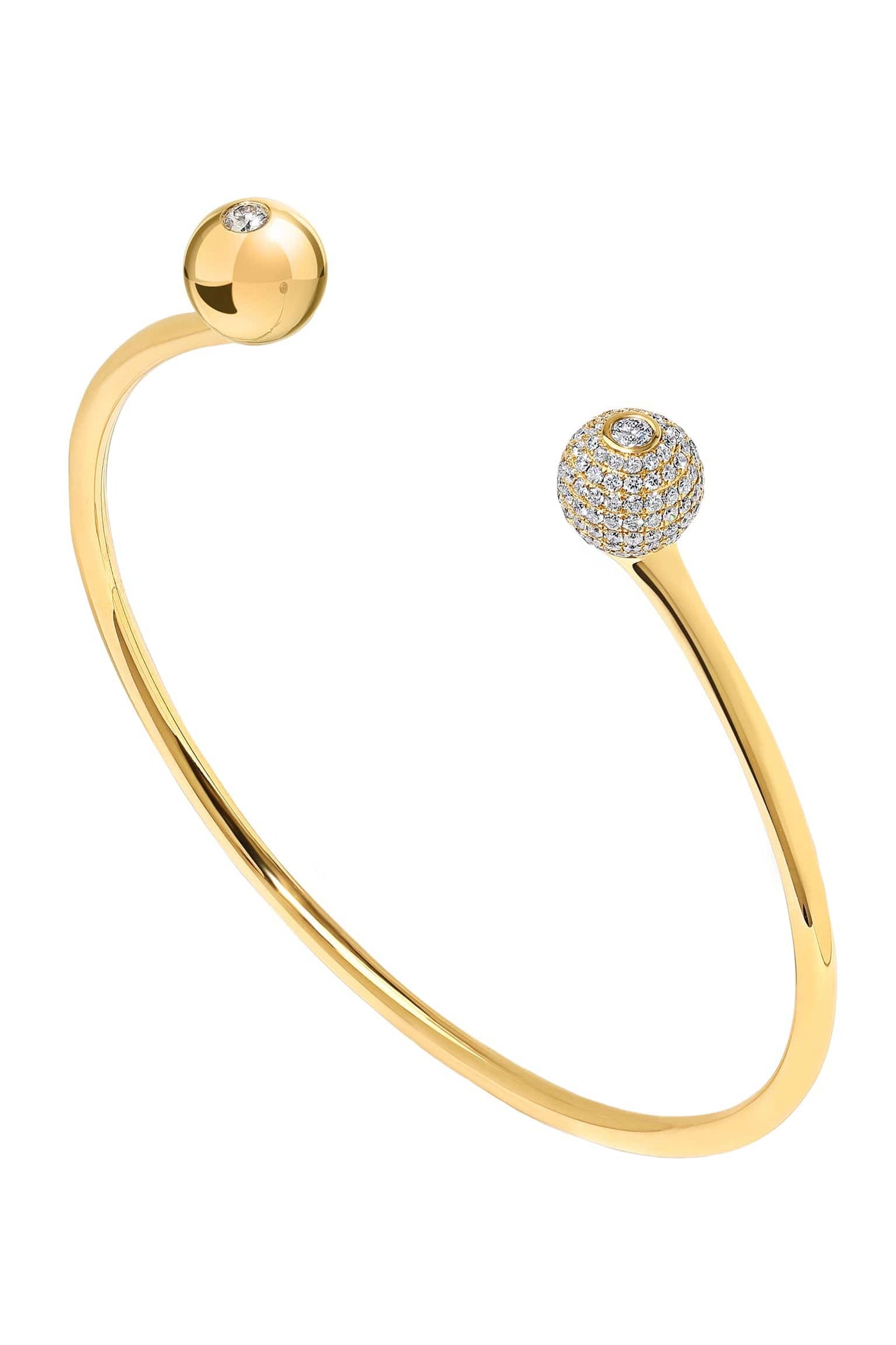 STATE PROPERTY-Nemara Twin Pave Bangle-YELLOW GOLD