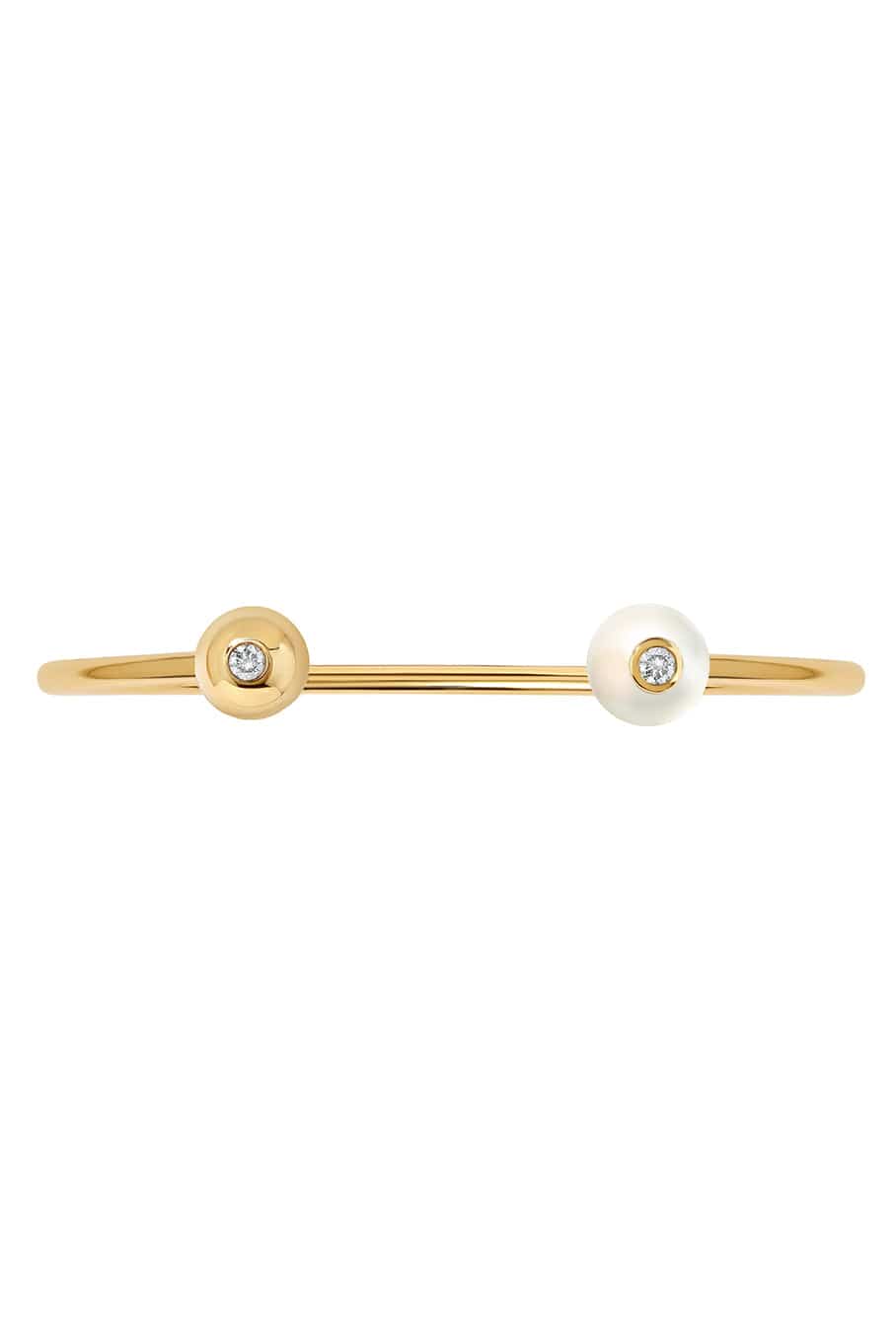 STATE PROPERTY-Nemara Twin Pearl Bangle-YELLOW GOLD