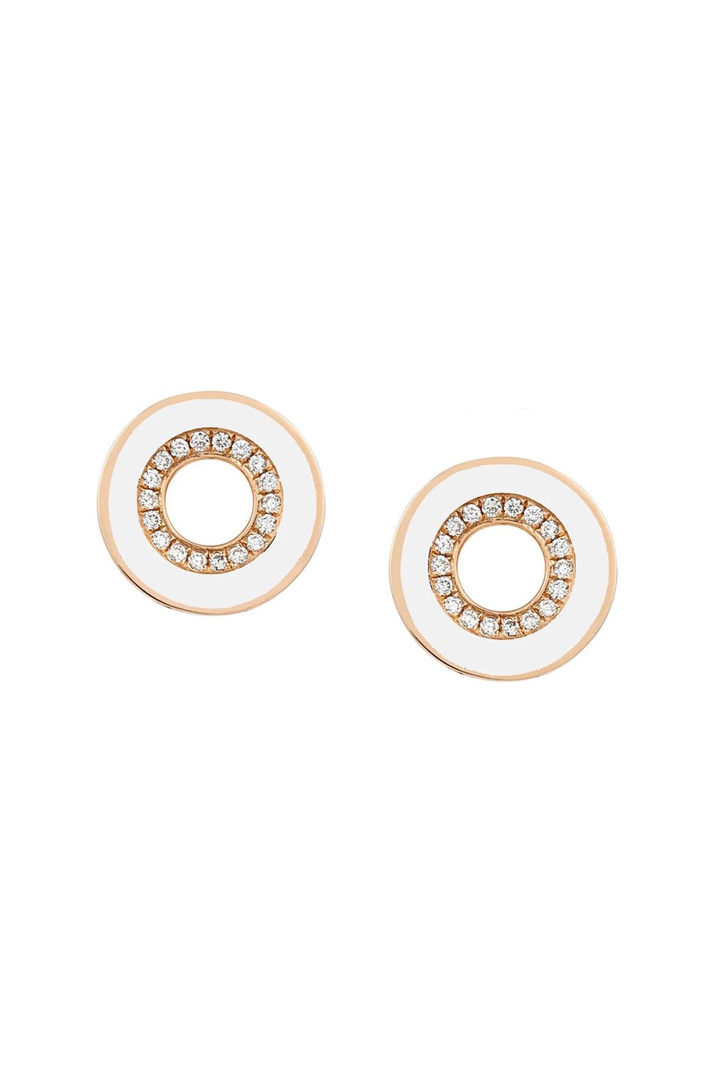 STATE PROPERTY-Rinzo Bone White Earrings-ROSE GOLD