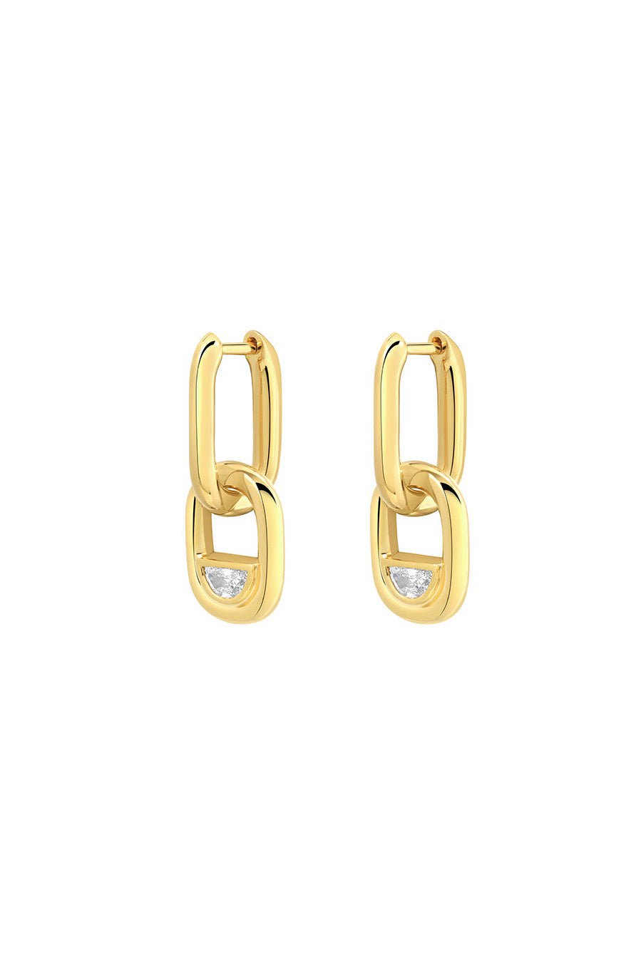 STATE PROPERTY-Edessa Diamond Pendant Drop Earrings-YELLOW GOLD