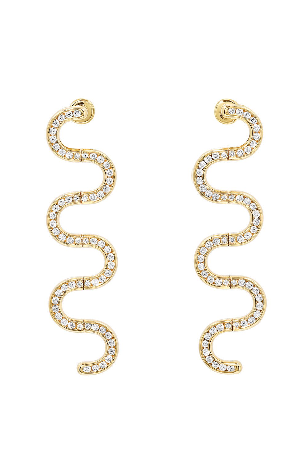 STATE PROPERTY-Edessa Pavé Earrings-YELLOW GOLD