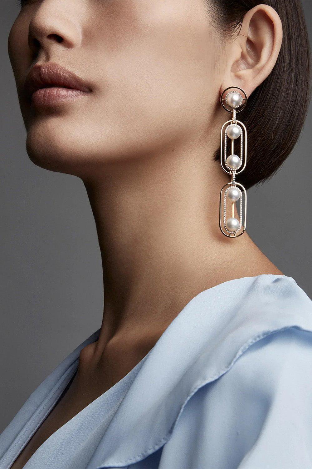 STATE PROPERTY-Ellipsis Drop Earrings-YELLOW GOLD