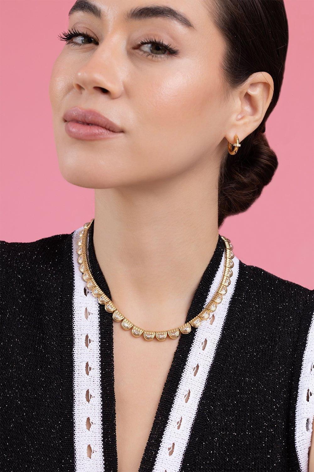 STATE PROPERTY-Idris Minor Diamond Hoop Earrings-YELLOW GOLD