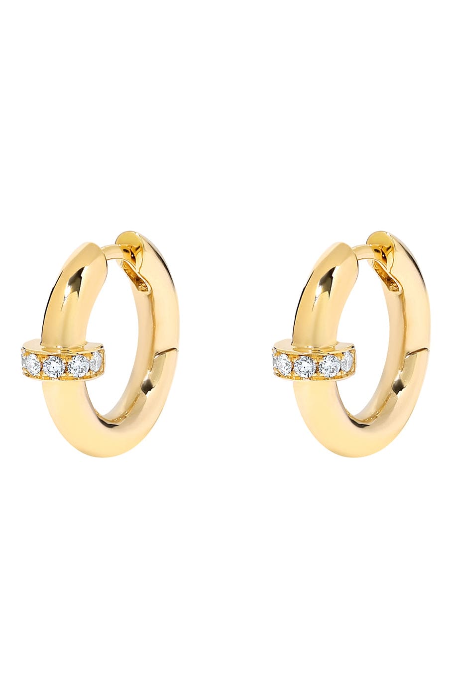 STATE PROPERTY-Idris Minor Diamond Hoop Earrings-YELLOW GOLD