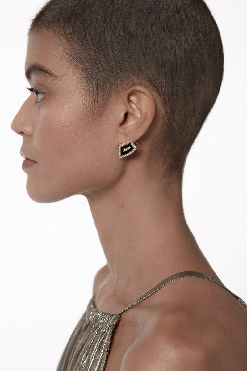STATE PROPERTY-Tabei Jet Black Earrings-YELLOW GOLD
