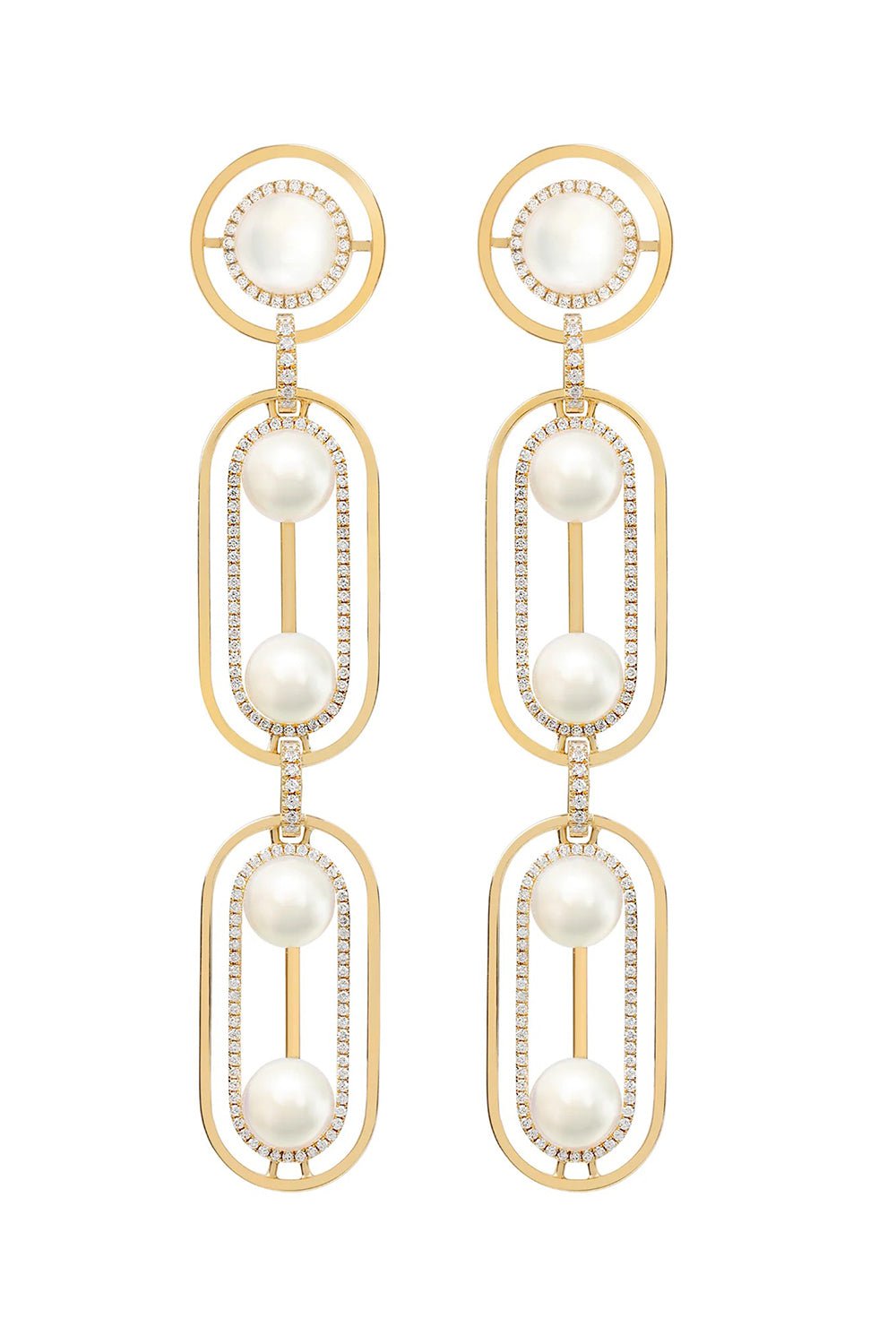 STATE PROPERTY-Ellipsis Drop Earrings-YELLOW GOLD