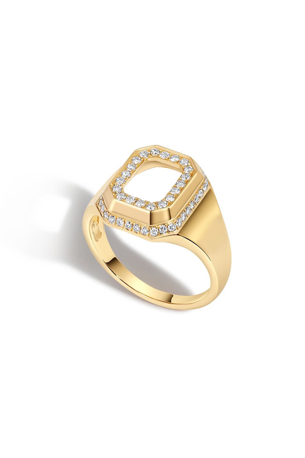 STATE PROPERTY-Diamond Spade Signet Ring-YELLOW GOLD