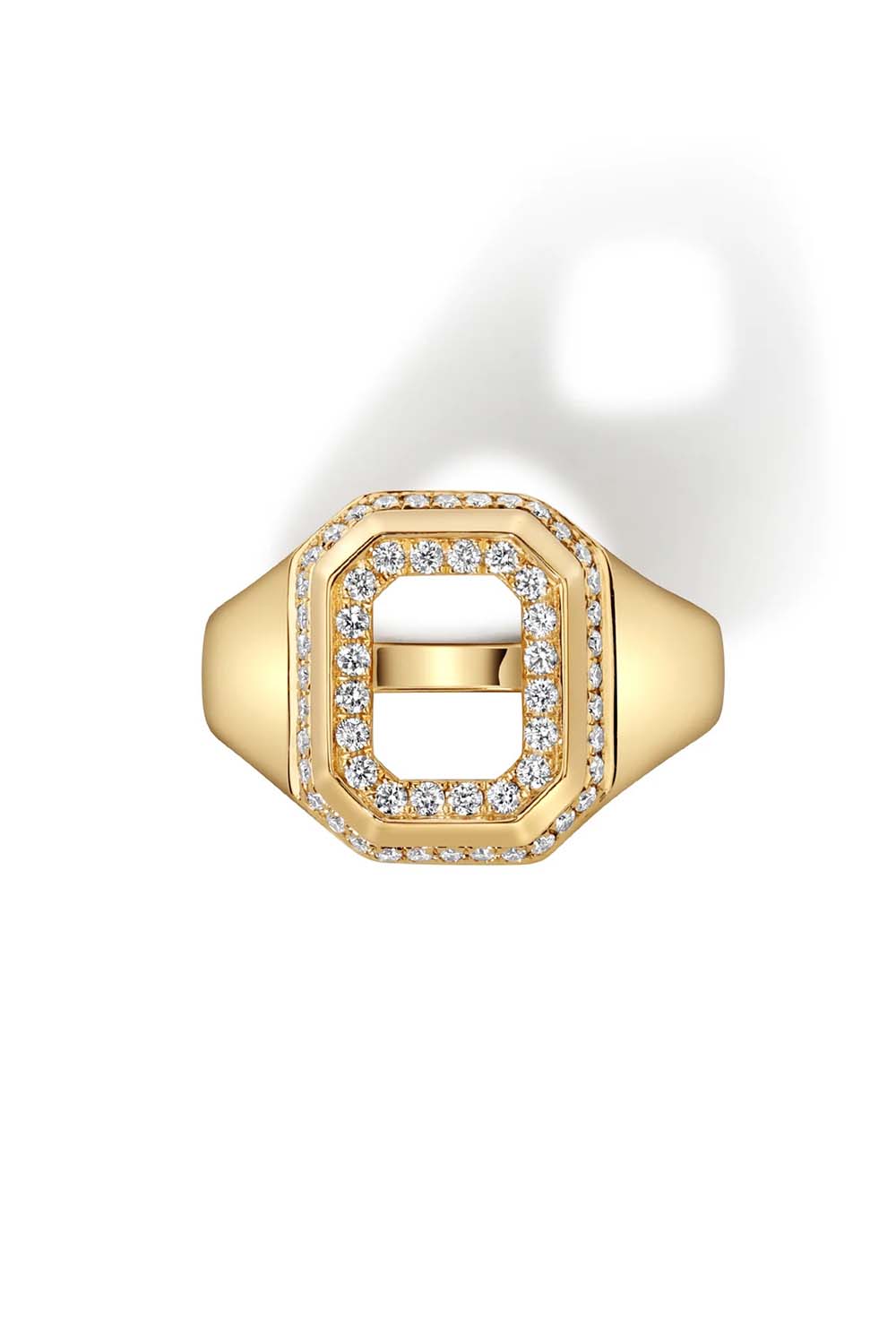 STATE PROPERTY-Diamond Spade Signet Ring-YELLOW GOLD