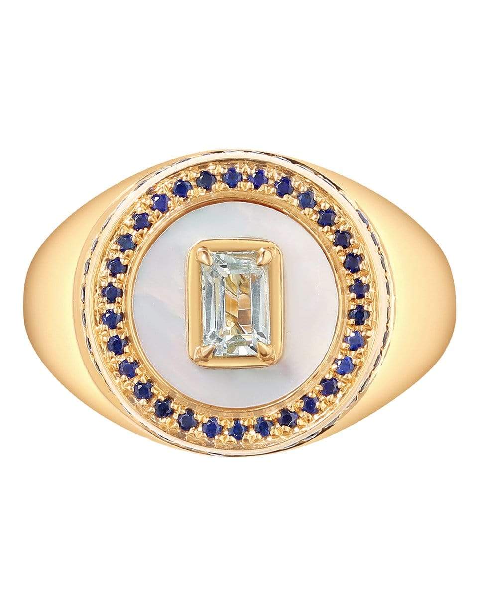 STATE PROPERTY-Aebi Seafarer Aquamarine Signet Ring-YELLOW GOLD