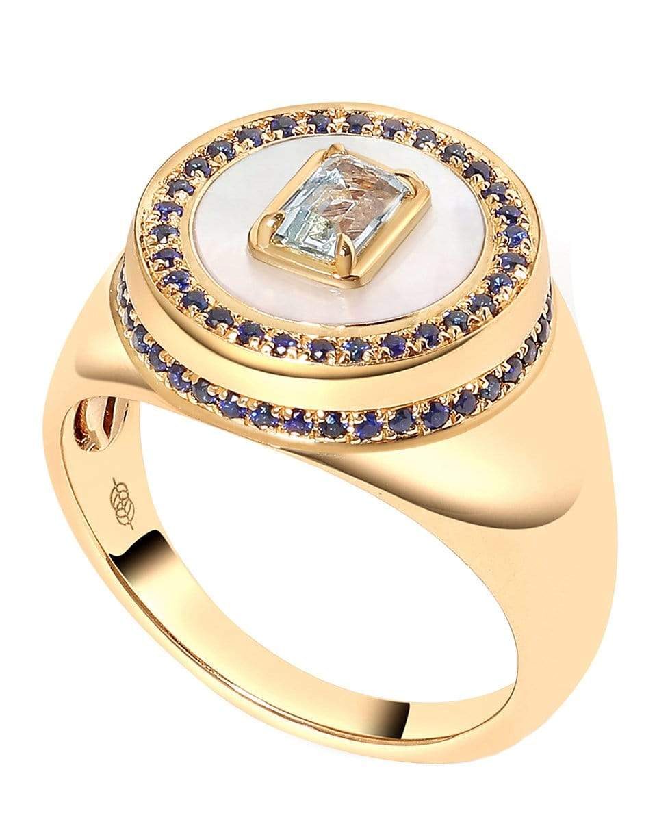 STATE PROPERTY-Aebi Seafarer Aquamarine Signet Ring-YELLOW GOLD