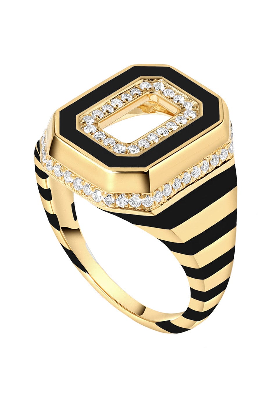 STATE PROPERTY-Azar Jet Black Signet Ring-YELLOW GOLD