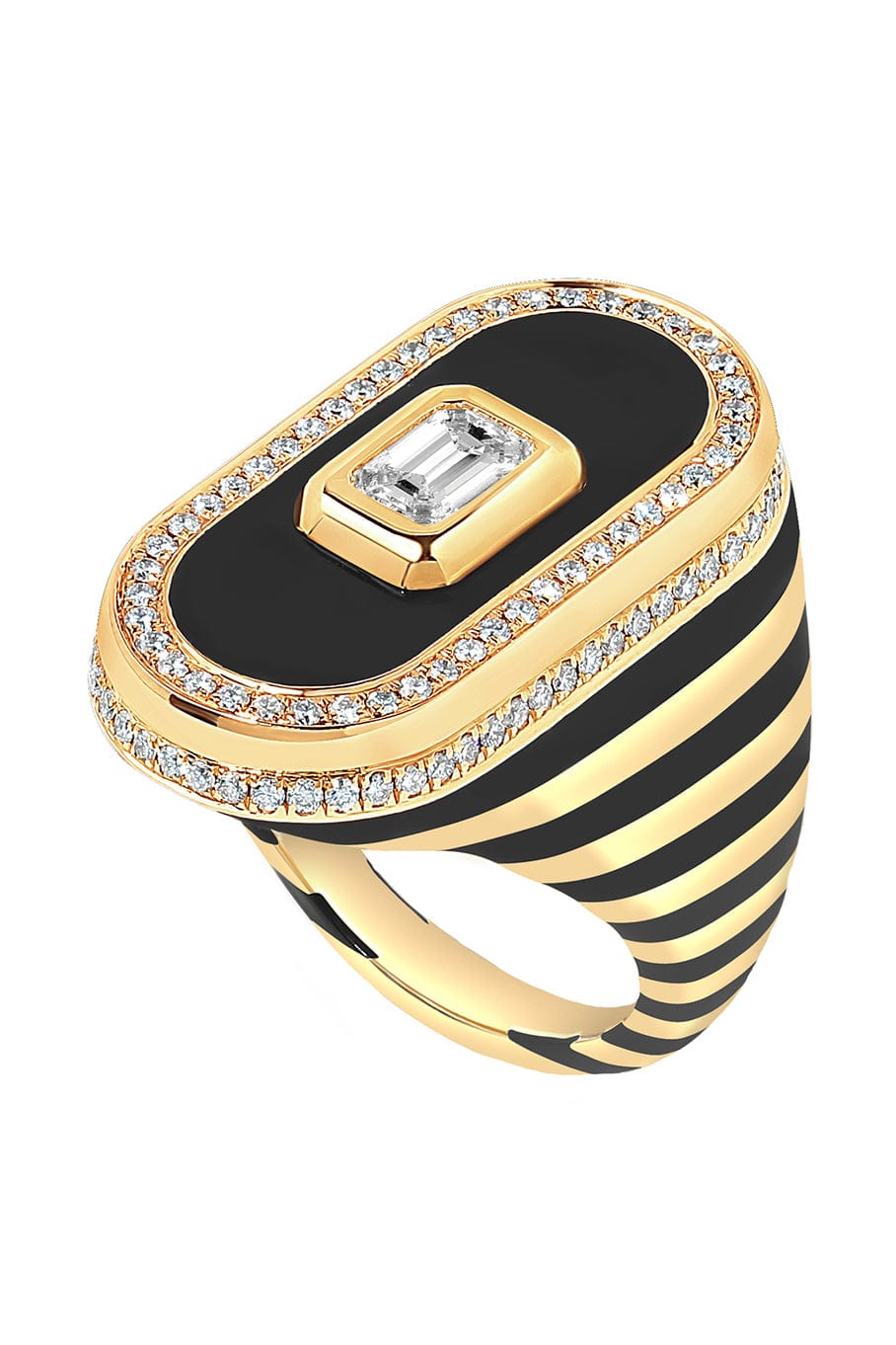STATE PROPERTY-Battuta Jet Black Ring-YELLOW GOLD