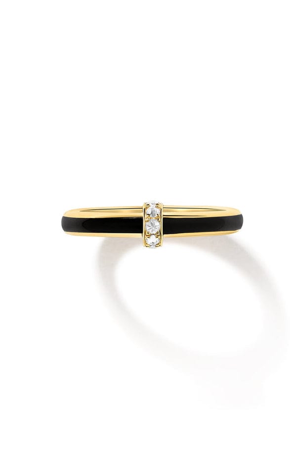 STATE PROPERTY-Idris Black Enamel Ring-YELLOW GOLD