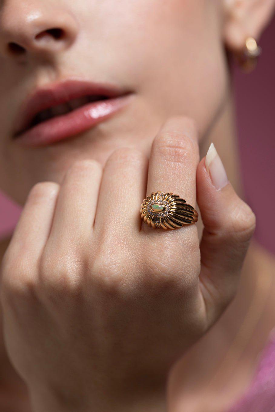 STATE PROPERTY-Alara Sunburst Ring-YELLOW GOLD