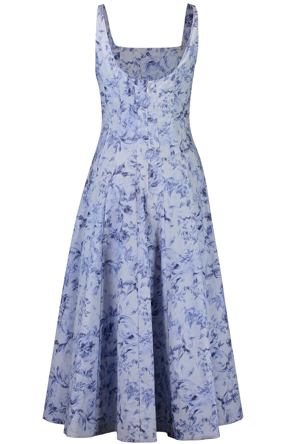 STAUD-Wells Dress - Periwinkle Sketchbook Floral-