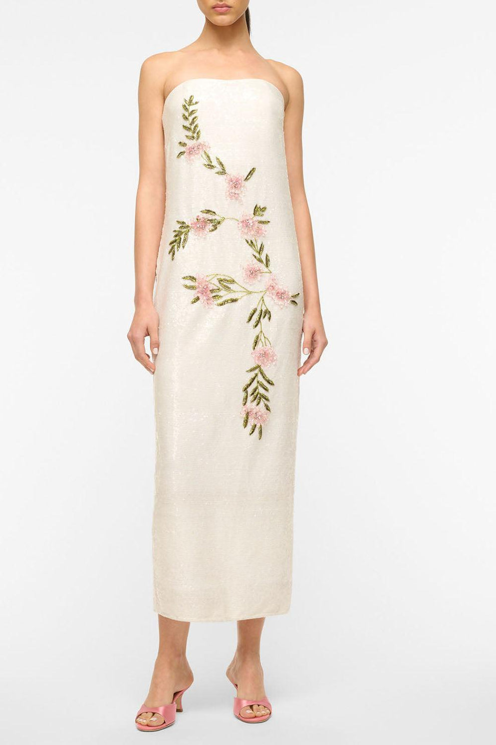 STAUD, Casey Dress in Magnolia, Size 6