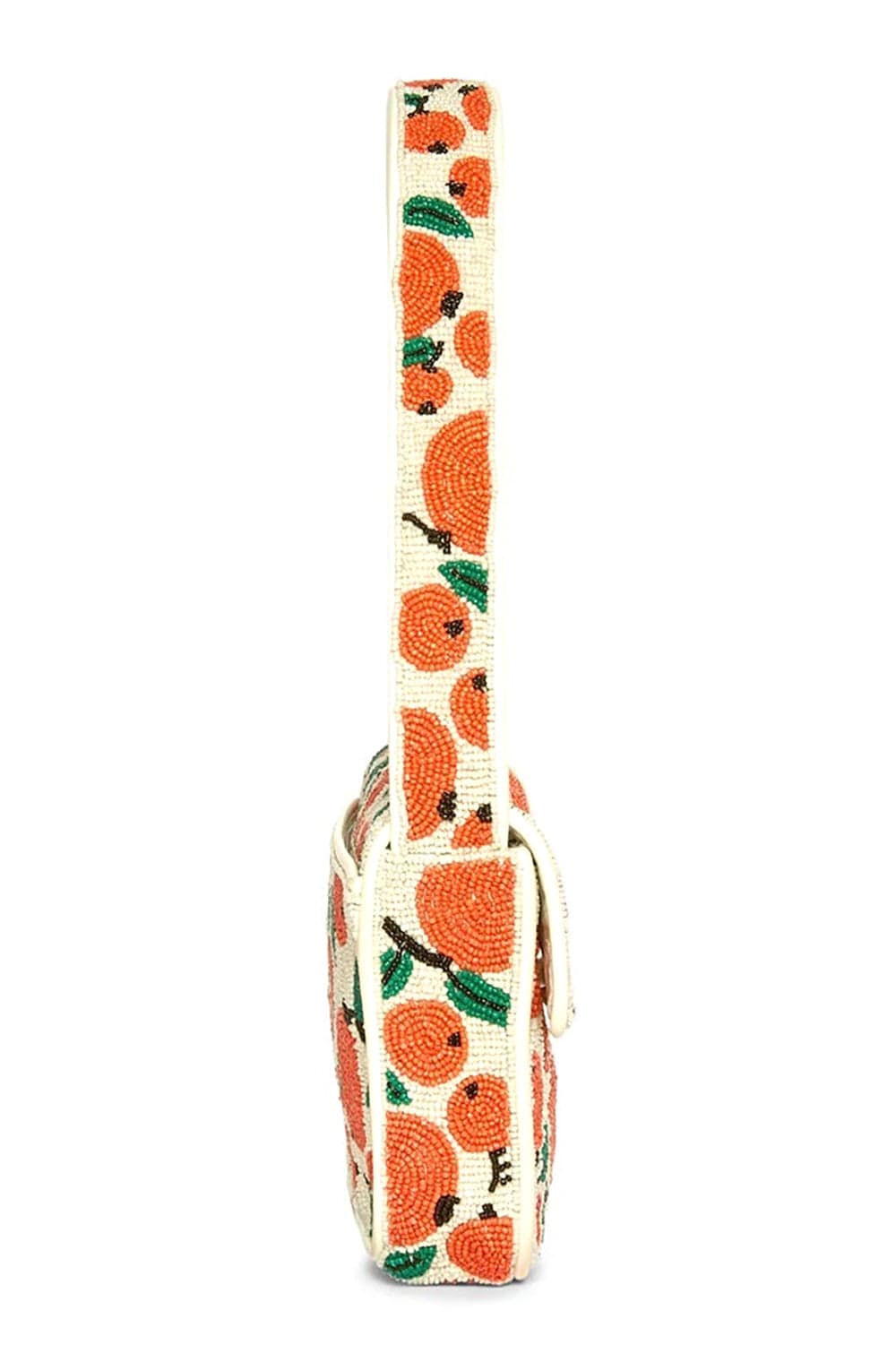 STAUD-Beaded Shoulder Bag-ORANGE CREAM