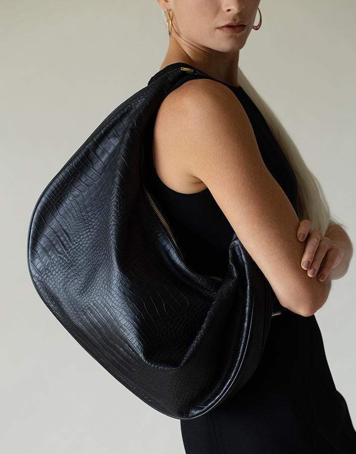 STAUD-Black Large Sasha Bag-BLACK