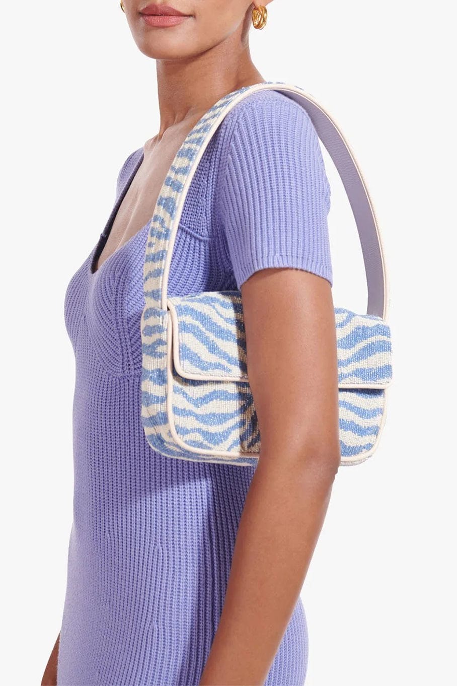 STAUD-Tommy Beaded Bag-BLUCREAM
