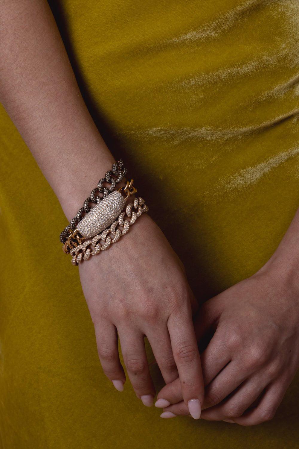 STEFERE-Diamond Bar Bracelet-ROSE GOLD