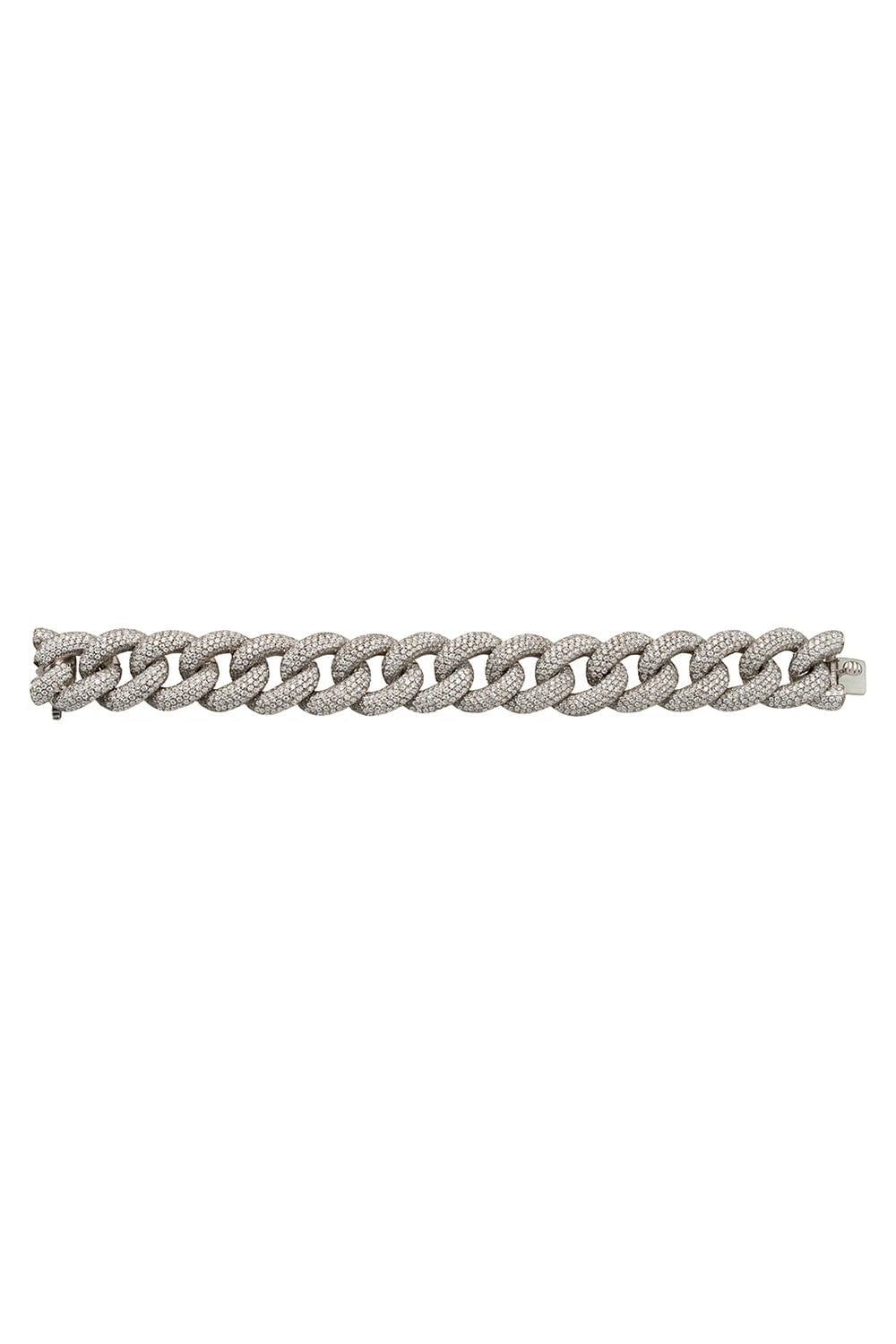 STEFERE-Full Diamond Link Bracelet-WHITE GOLD