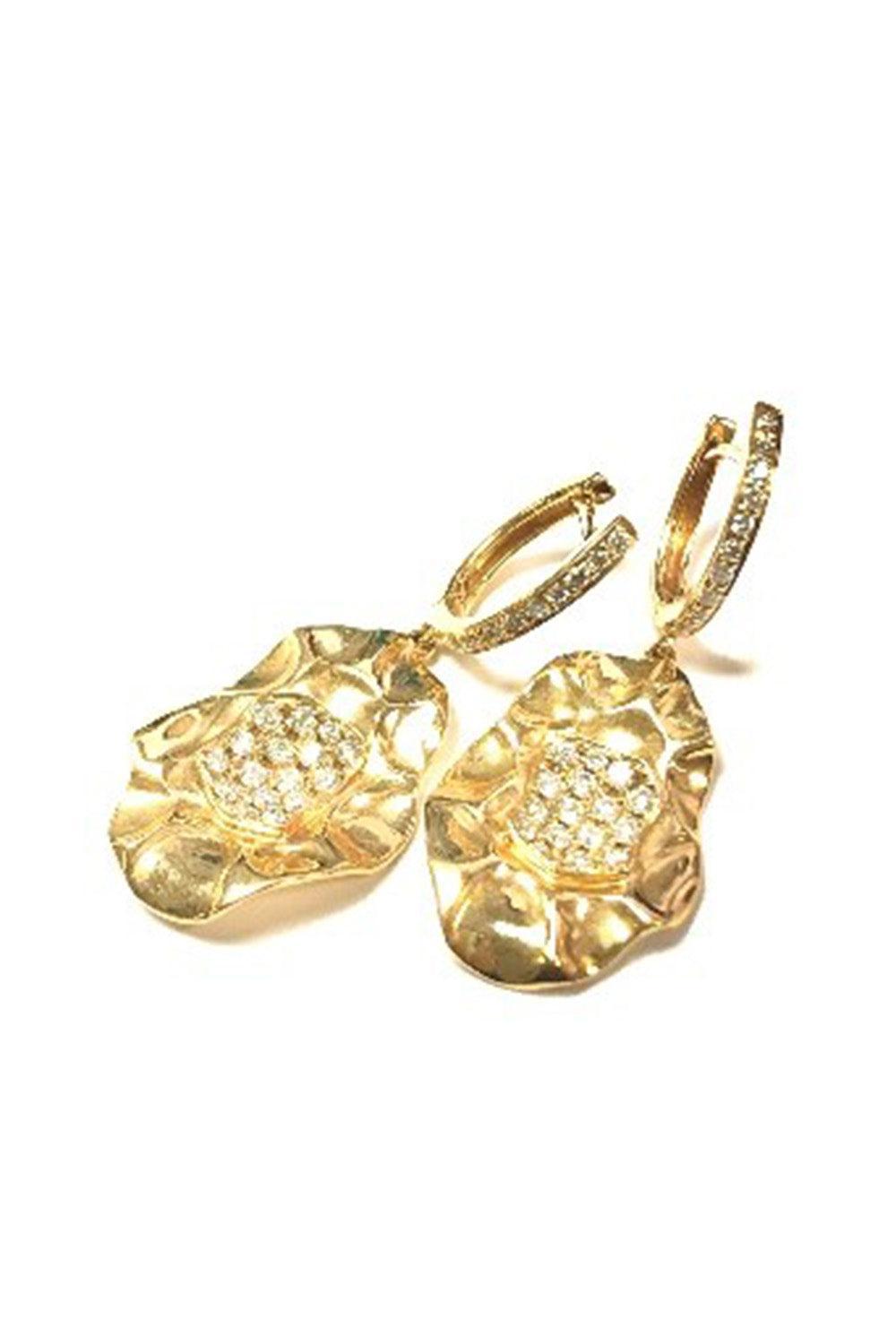 Diamond Drop Circle Hoop Earrings