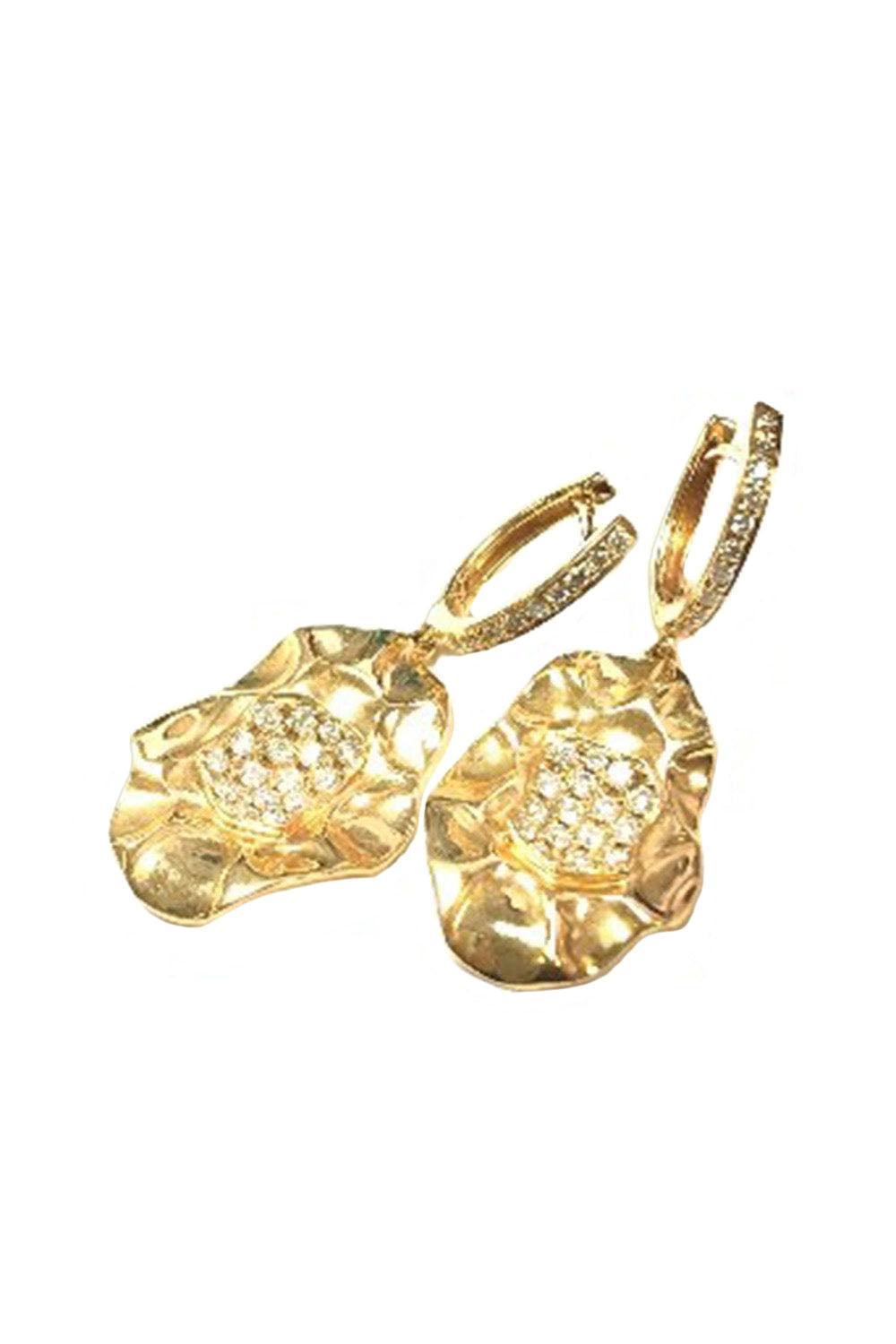 Diamond Drop Circle Hoop Earrings