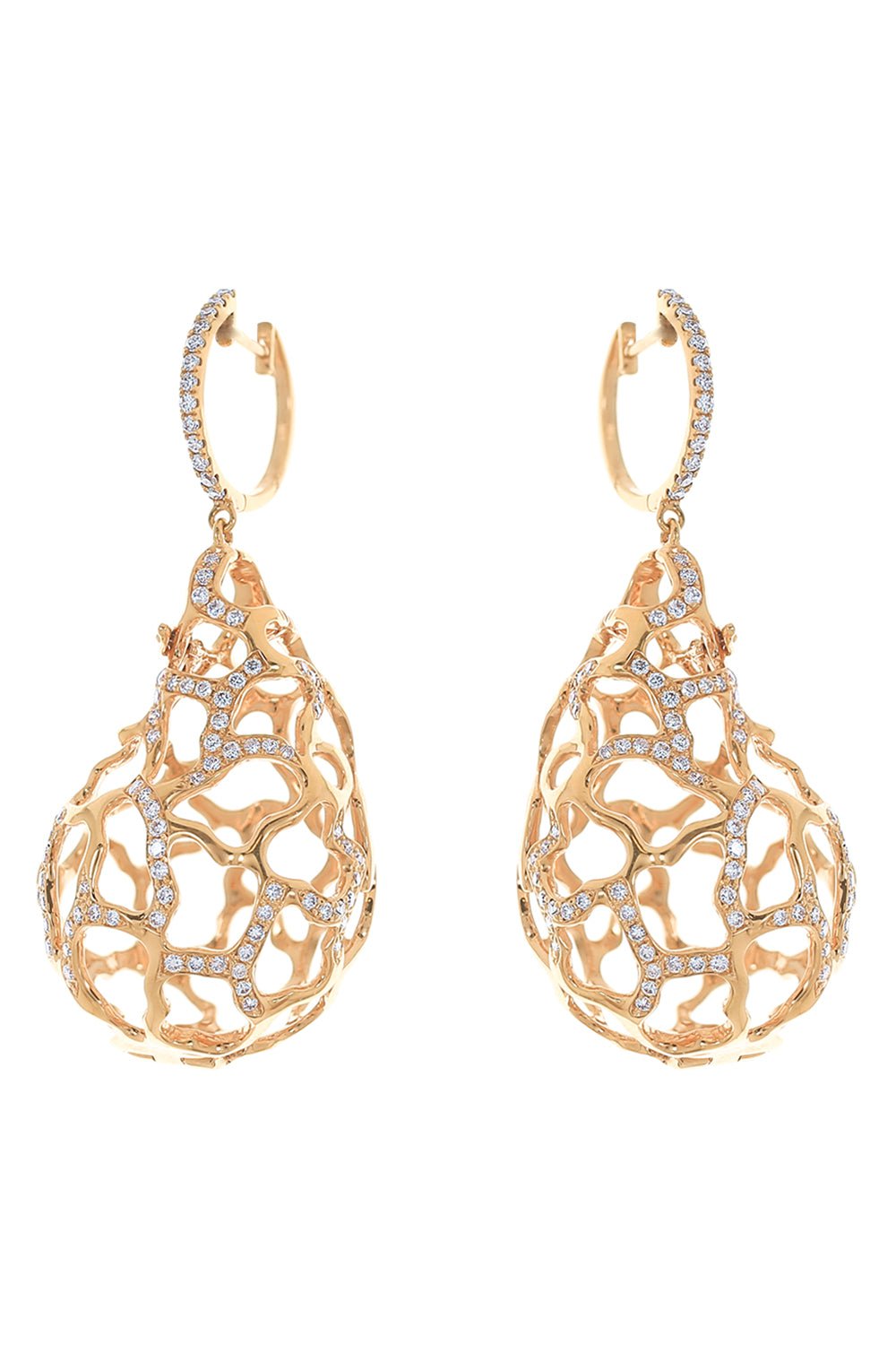 STEFERE-Diamond Pear Earrings-ROSE GOLD