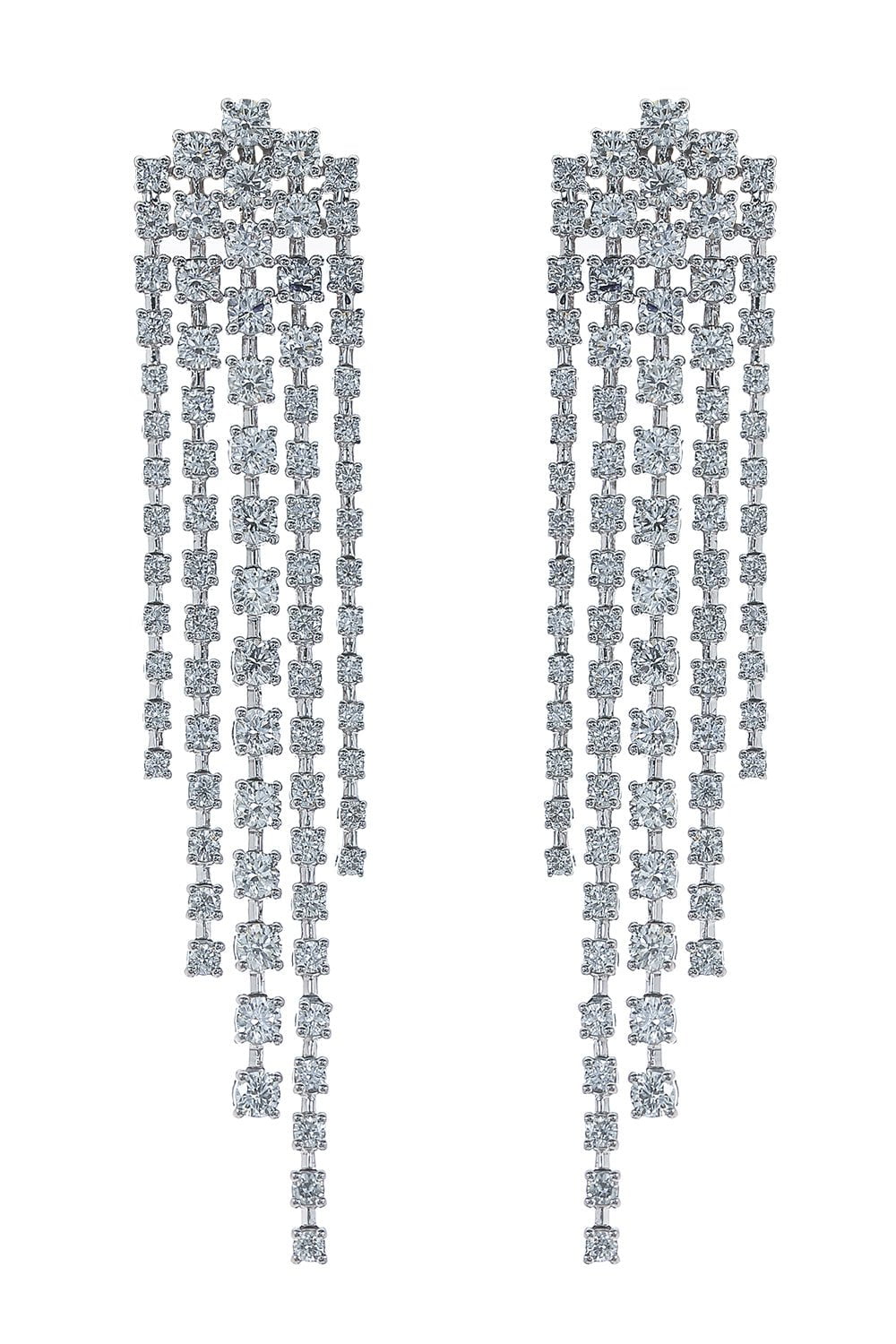 STEFERE-Diamond Chandelier Earrings-WHITE GOLD