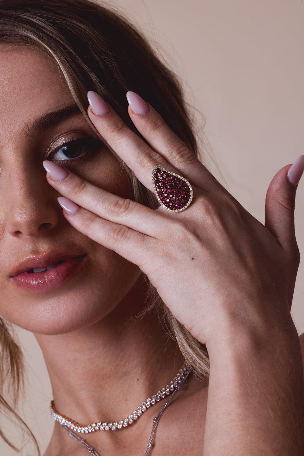 STEFERE-Diamond Ruby Ring-YELLOW GOLD
