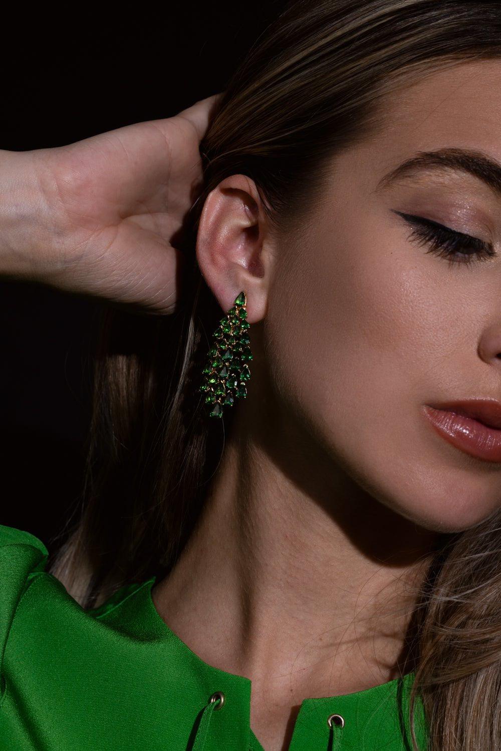 STEFERE-Tsavorite Raindrop Earrings-YELLOW GOLD