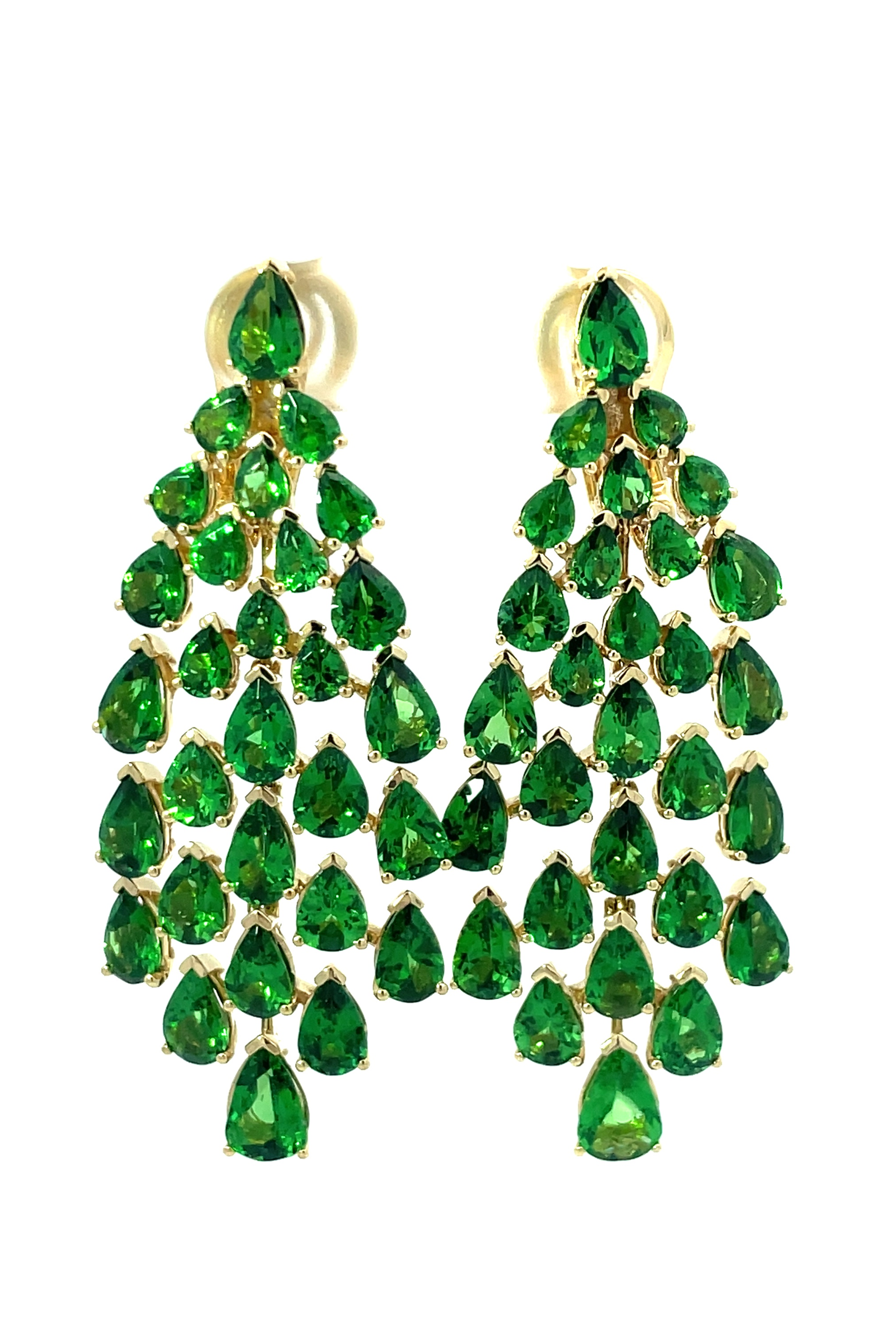 STEFERE-Tsavorite Raindrop Earrings-YELLOW GOLD