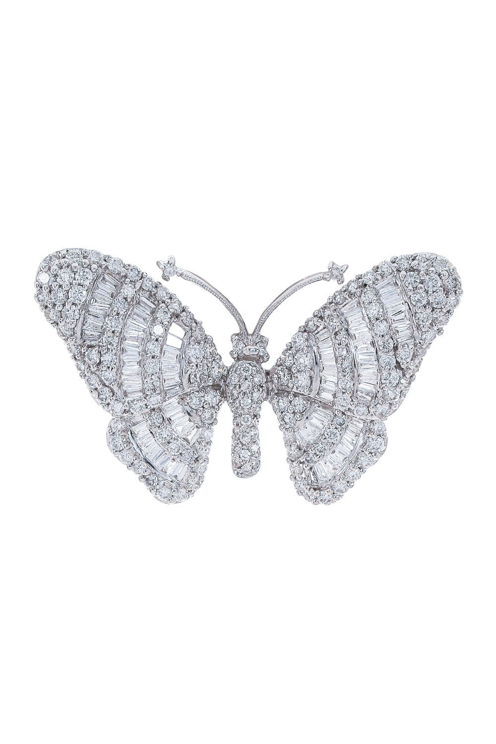 STEFERE-Diamond Butterfly Brooch-WHITE GOLD