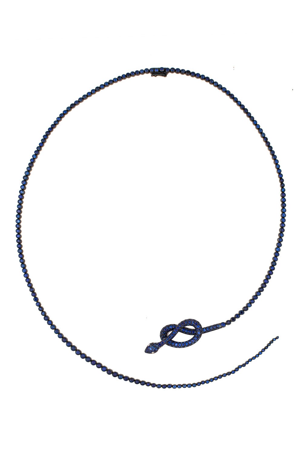 STEFERE-Blue Sapphire Snake Necklace-WHITE GOLD