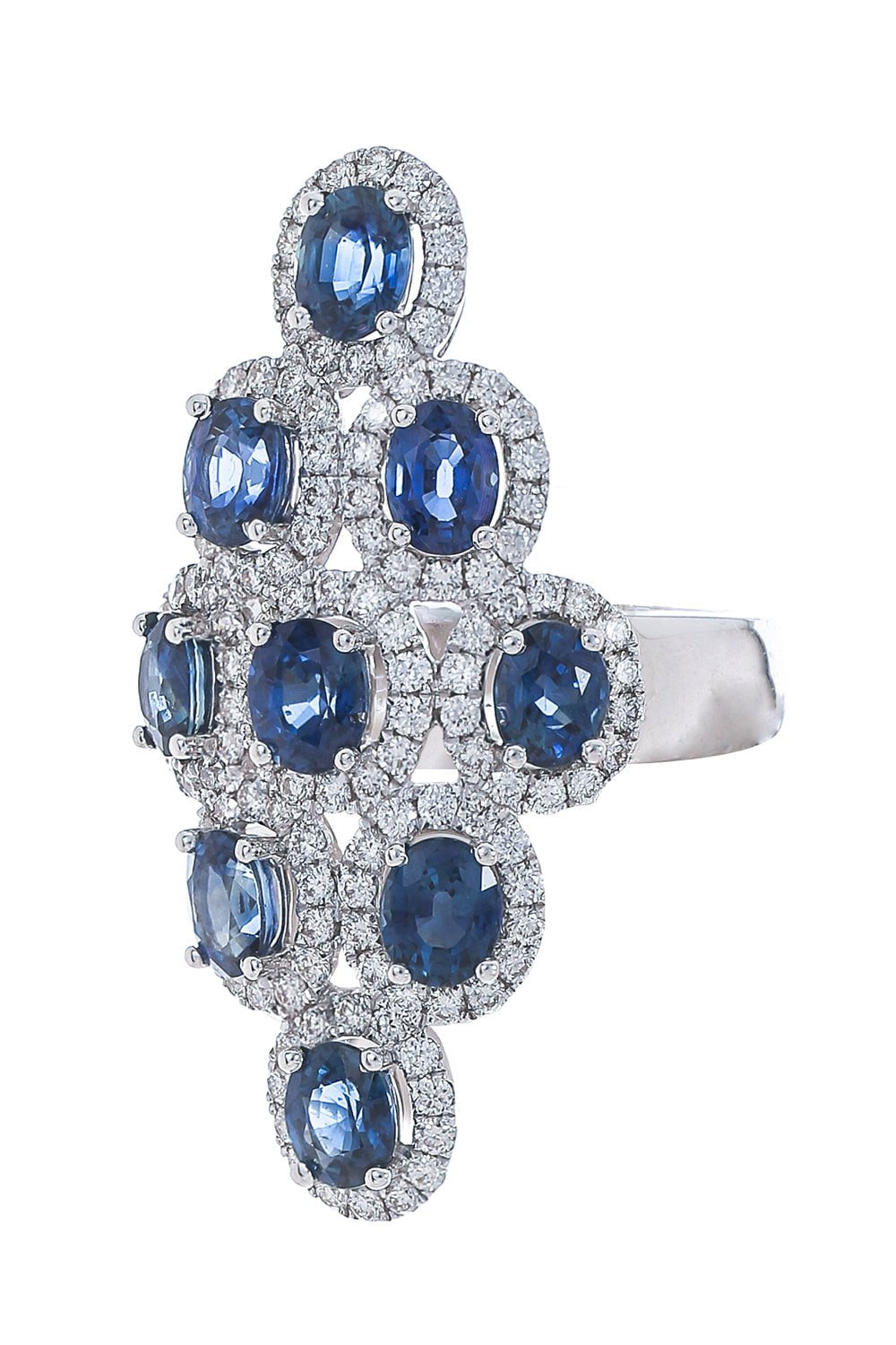 STEFERE-Diamond Blue Sapphire Ring-WHITE GOLD
