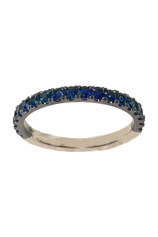 Blue Sapphire Classic Stack Ring-WHITE GOLD-7-JEWELRYFINE JEWELRING-STEFERE