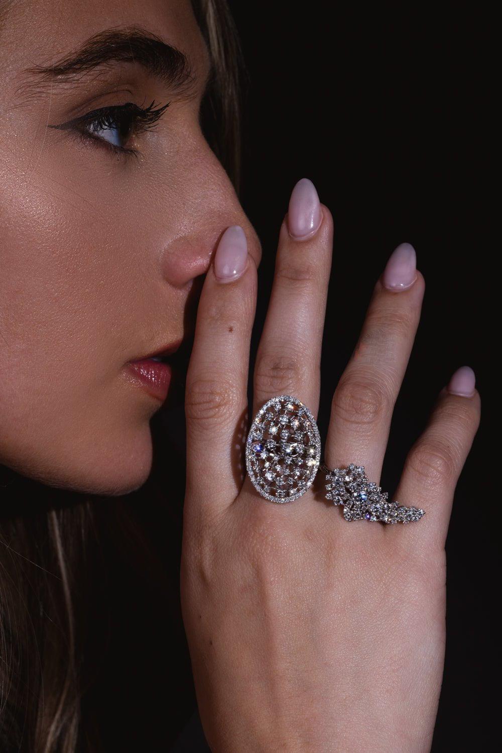 STEFERE-Diamond Leaf Ring-WHITE GOLD