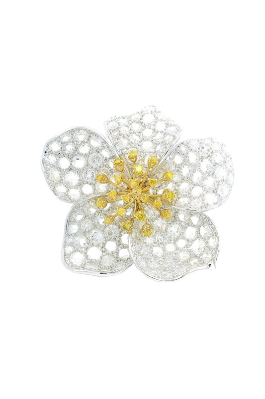 STEFERE-Diamond Flower Ring-WHITE GOLD