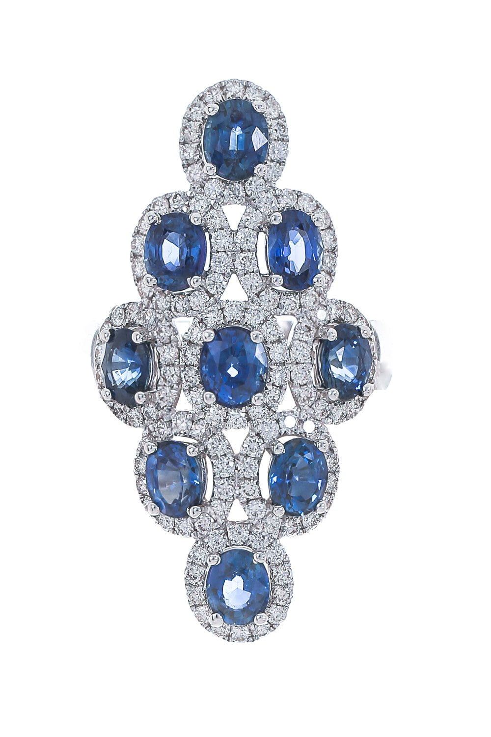 STEFERE-Diamond Blue Sapphire Ring-WHITE GOLD