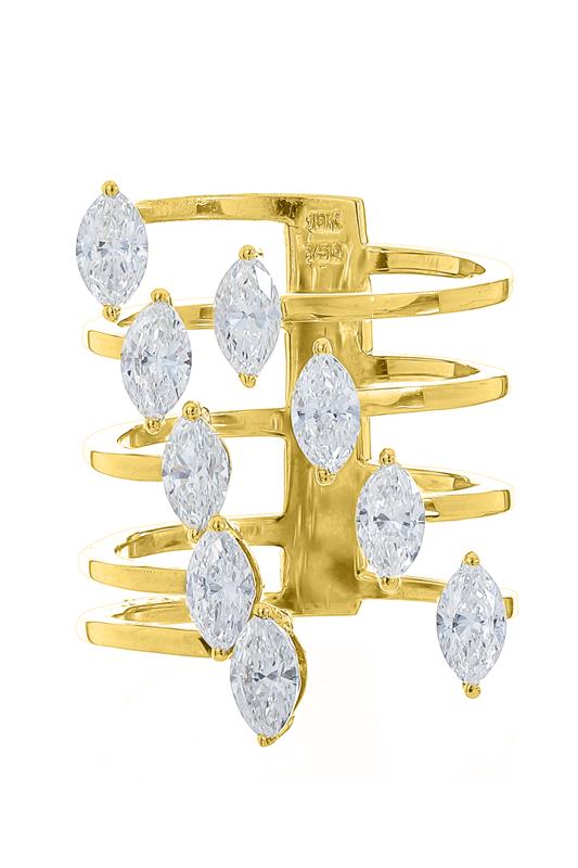 STEFERE-Diamond Open Ring-YELLOW GOLD