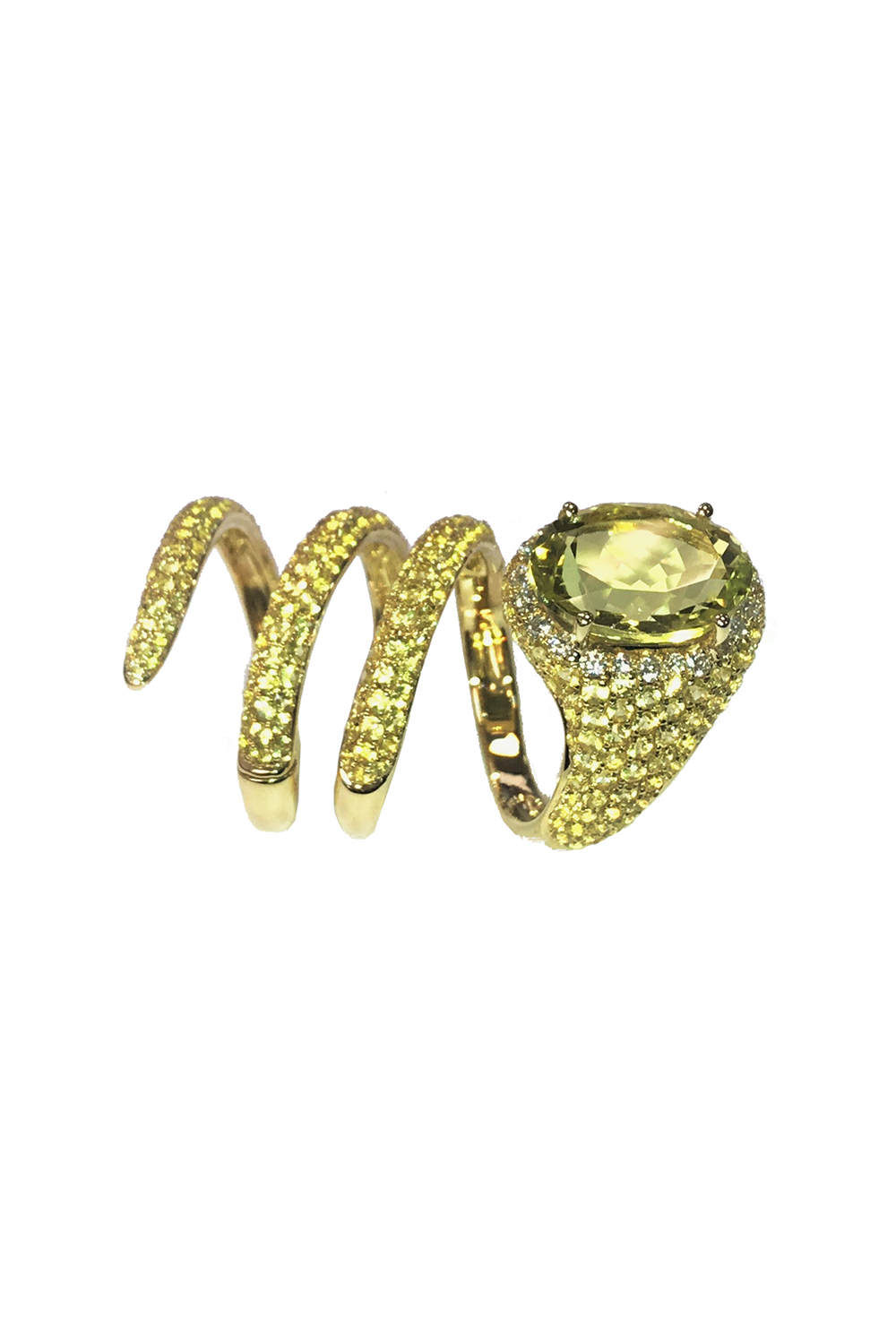 Yellow Sapphire Lemon Quartz Ring-YELLOW GOLD-7-JEWELRYFINE JEWELRING-STEFERE
