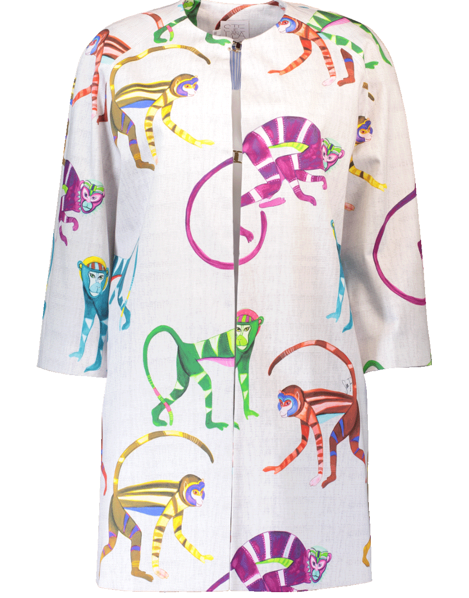 STELLA JEAN-Monkey Print Coat-
